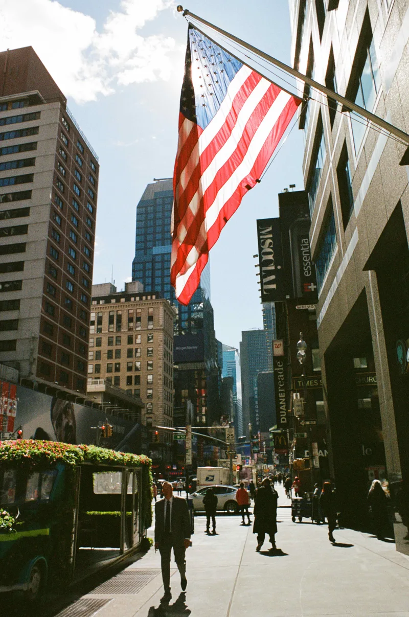 Times Square shot on Kodak Portra 400 with a Praktica MTL3, developed at Bay Photo Lab, by DockFilm