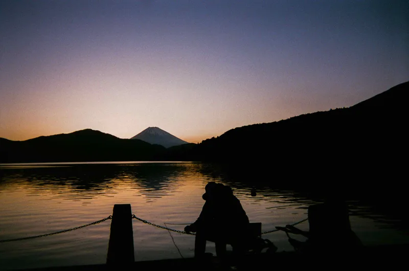 Fishing Mt Fuji with a Fujifilm QuickSnap, developed at The DarkRoom, by Andri
