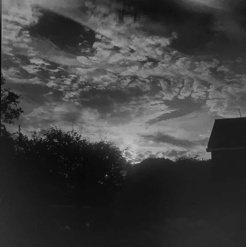 cloudy skies shot on fomapan fomapan 400 with a Yashica-Mat 124g, developed at Home / Self-Developed, by ProbablyPasta