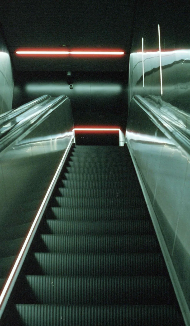 Stairway to future shot on Mira Films Mira color 800 with a Nikon F2, developed at Fotoyks, by Eetu