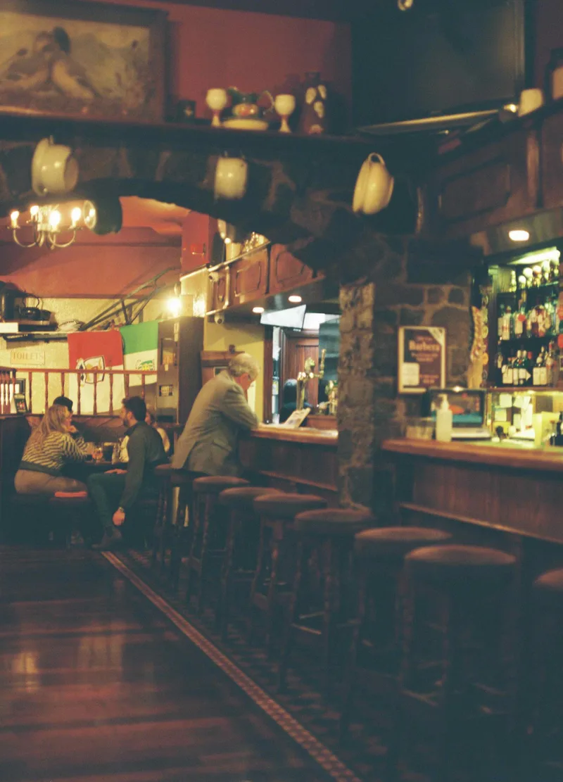 A quiet pint shot on Lomography CN 400 with a Zenza Bronica ETRS, developed at John Gunn Cameras, by Craig