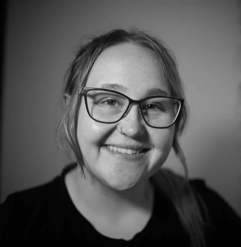 Hollie shot on Kodak T-Max 100 with a Yashica Mat-124G, developed at Home / Self-Developed, by Joe Copley