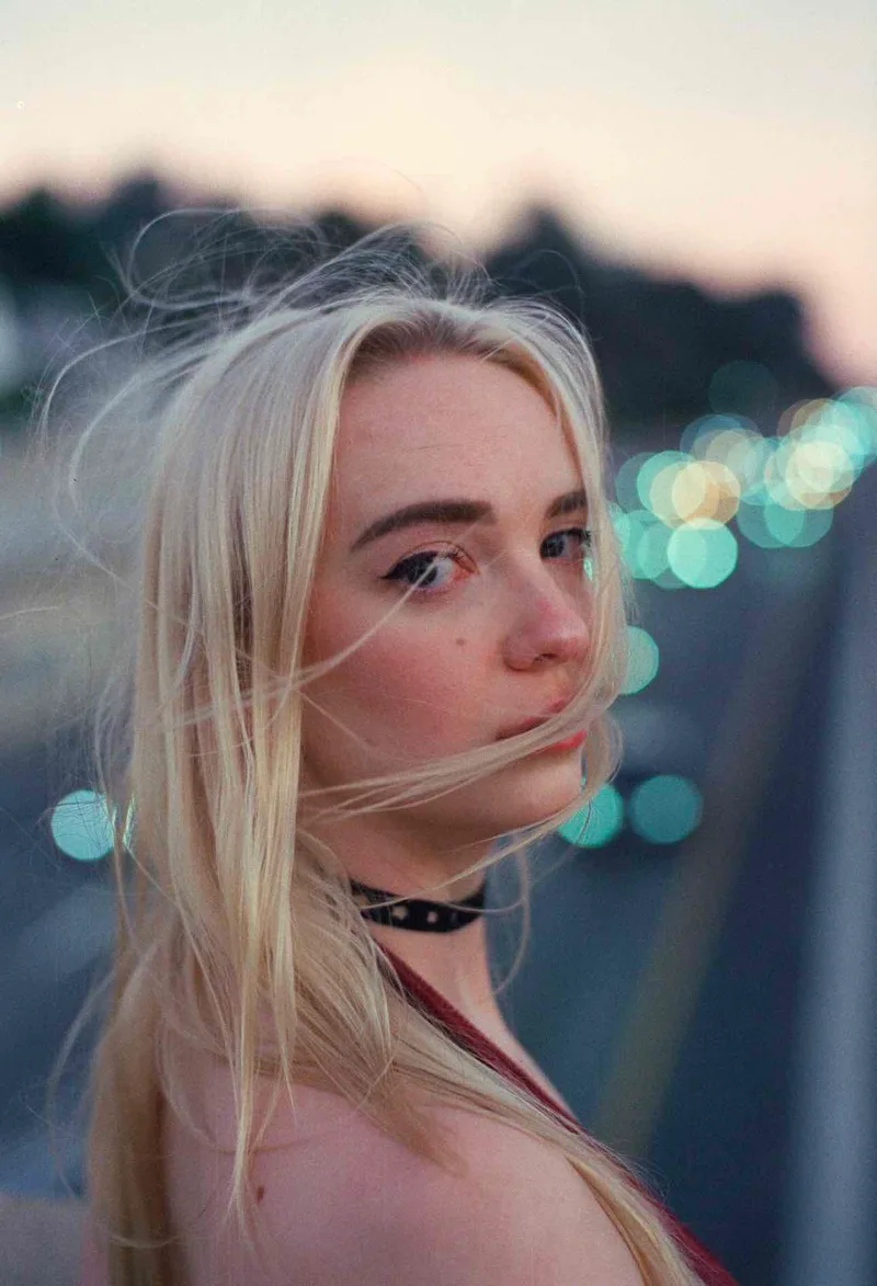 Sarah shot on Cinestill 800T with a Nikon N80, by Django