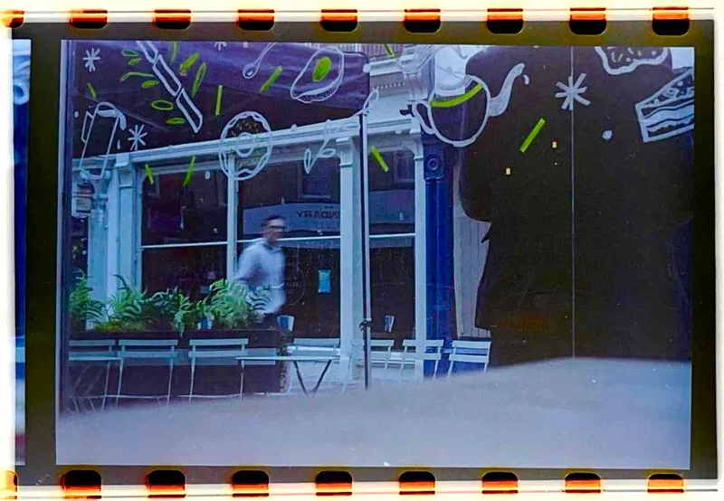 Who’s That Guy? : Cross Processed shot on Kodak Ektachrome E100 with a Canon AE-1, developed at Make It Easy, by Tony Shelley