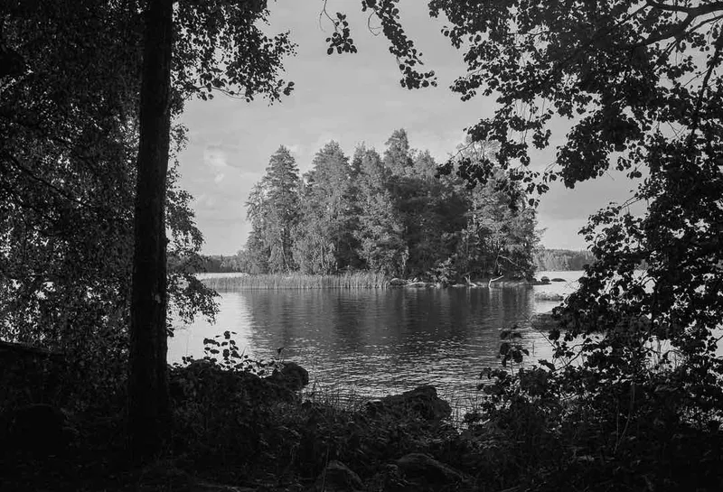 Beach view shot on Kodak Tri-X 400 with a Fuji GW690, developed at Home / Self-Developed, by Jussi