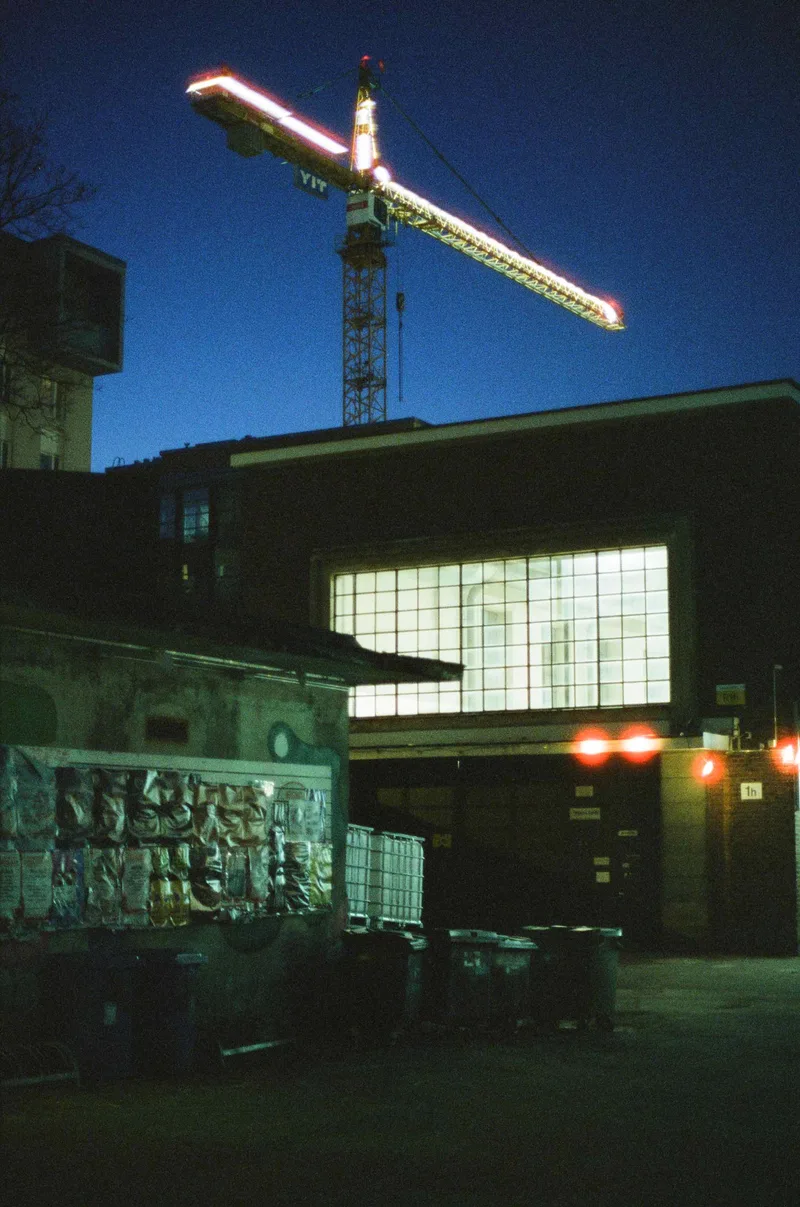 Blue hour magic shot on Cinestill 800T with a Nikon F2, developed at Fotoyks, by Eetu