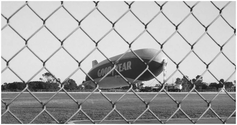 Good Year Blimp - Cue “Today Was A Good Day” by Ice Cube. shot on Ilford HP5 Plus 400 with a Yashica Electro 35 GTN, developed at Tuttle Cameras, by burntsoup06