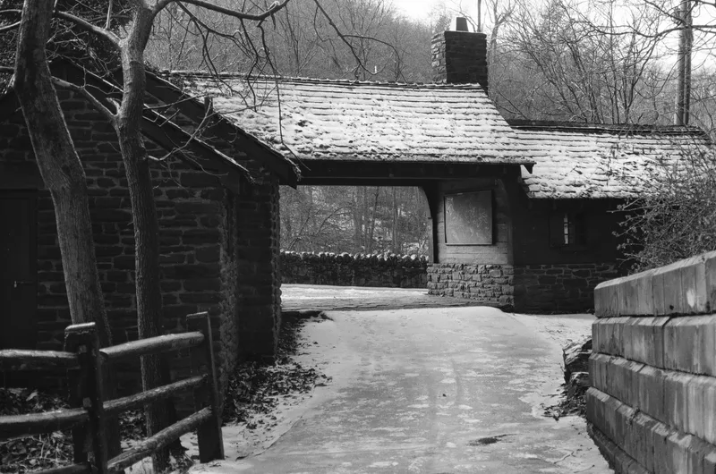 Snowy walk in the park shot on Kodak T-Max 100 with a Olympus OM-4T, developed at Indie Photo, by alexonkow
