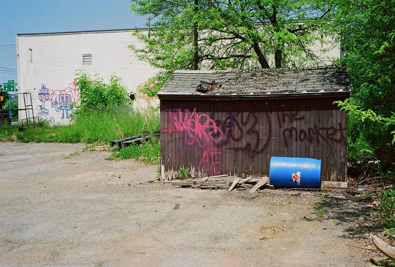 urban grunge shot on Kodak UltraMax 400 with a Canon Sure Shot Zoom Max, by linus_spacehead