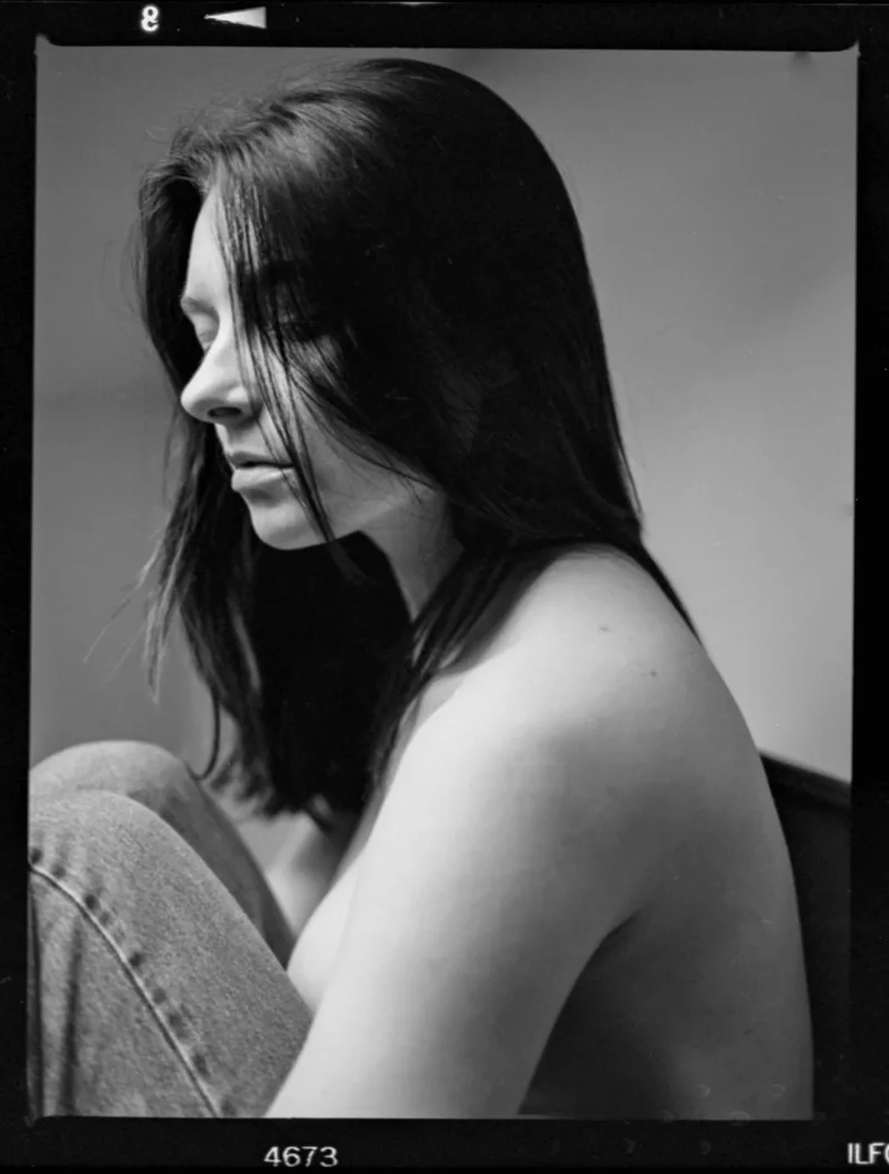 Sylwia shot on Ilford XP2 Super 400 with a Mamiya 645, by Zuza
