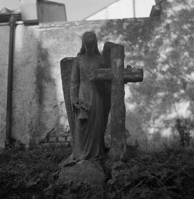 Angel shot on Kodak Tri-X 400 with a Yashica Mat-124G, developed at Home / Self-Developed, by Joe Copley