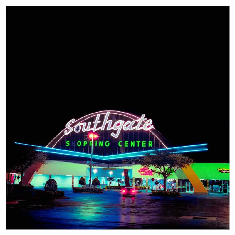 Southgate Shopping Center shot on Cinestill 800T with a Hasselblad 500C, developed at Coastal Film Lab, by D. Buckner Photography