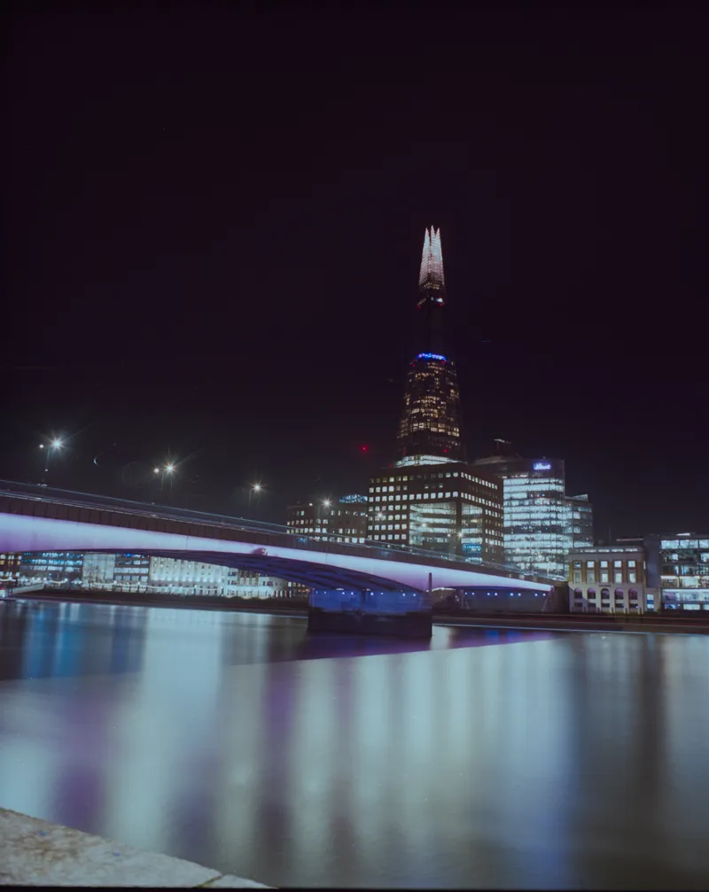 London The Shard shot on Kodak Portra 400 with a Mamiya RB67 Pro SD, developed at Bayeux, by Miguel Vicente