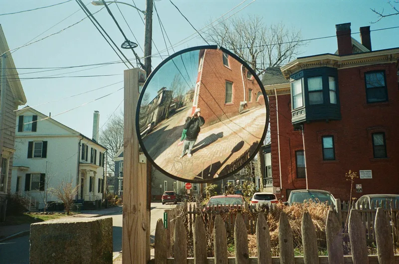 selfie. portland. maine. shot on Kodak Portra 800 with a Kyocera TScope, by Eric Wefald - Huang
