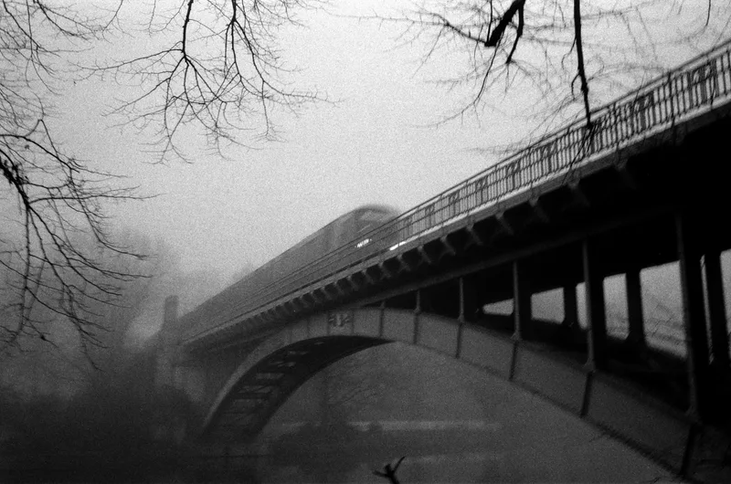 Ghost train shot on Ilford Kentmere Pan 400 with a Leica M4-P, developed at Spieker Film Lab, by Simon Reindl