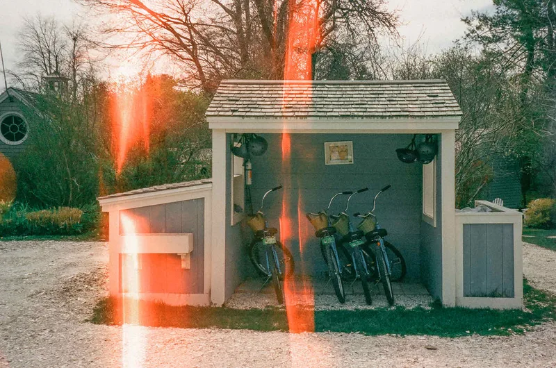 Light Leaks and Beach Cruisers shot on Kodak Portra 400 with a Olympus Infinity Stylus, by Jeremy Allen Wieczorek