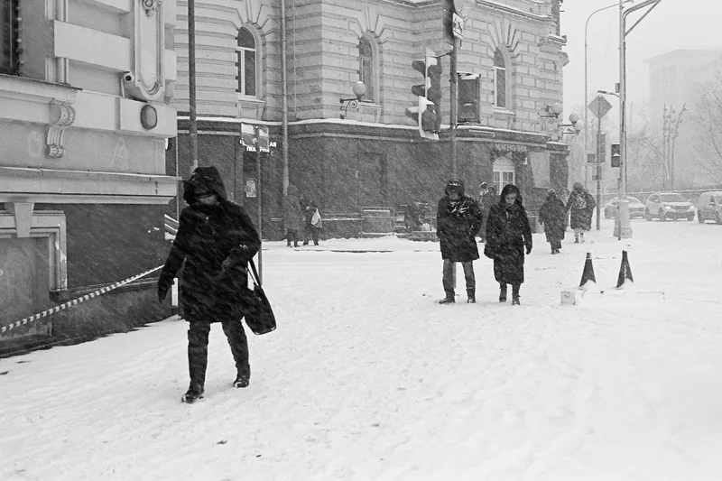 Snowstorm shot on Orwo UN54 with a Olympus OM-1N, developed at Kontur, by Marliq