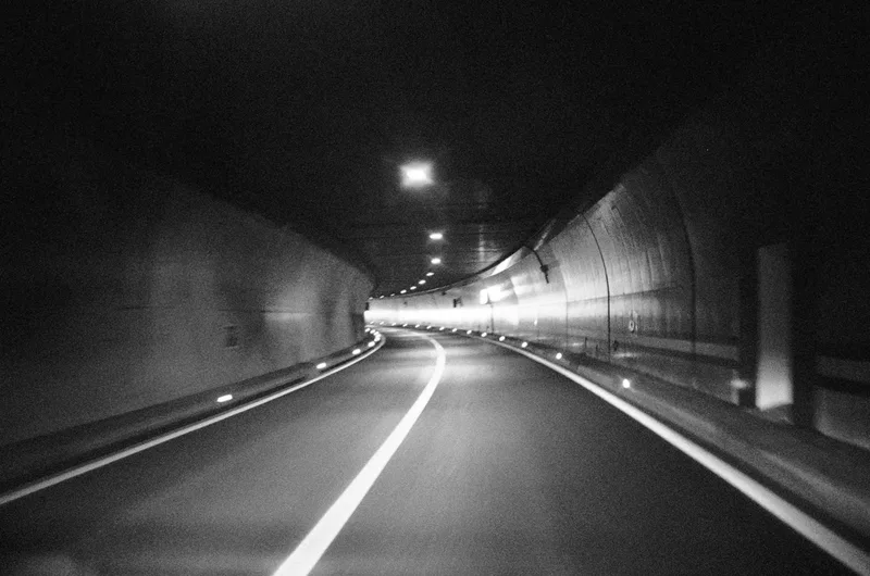 Tunnel grain shot on Ilford HP5 with a Konica Hexar AF, developed at AG Photolab, by Rick Davy