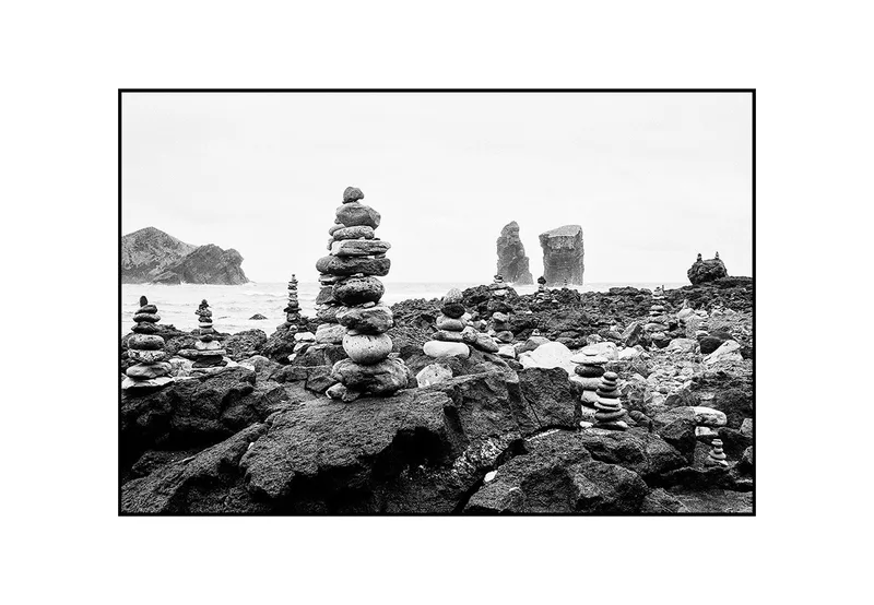 Beach Structures shot on Kodak T-Max 100 with a Leica CM, developed at Sedan Sieben, by Christian
