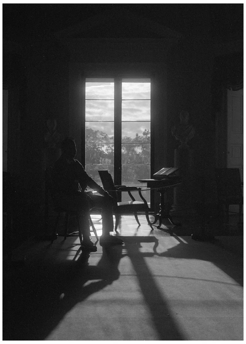 Portrait of a Historian shot on Ilford HP5 Plus 400 with a Contax G1, developed at Pro Camera, by Leland