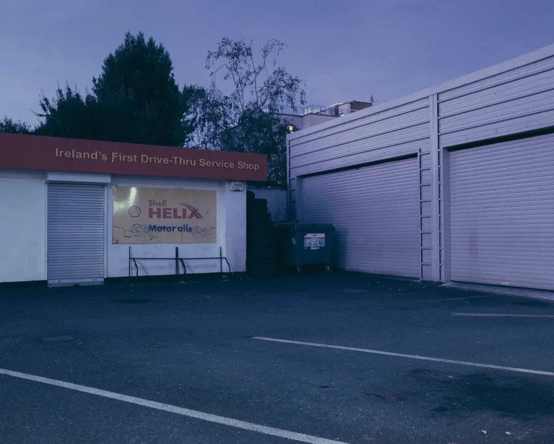 Ireland's first drive-thru service shop. shot on Kodak Ektachrome 160T with a Mamiya RB67, developed at The Bigger Picture, by Marc Argentique