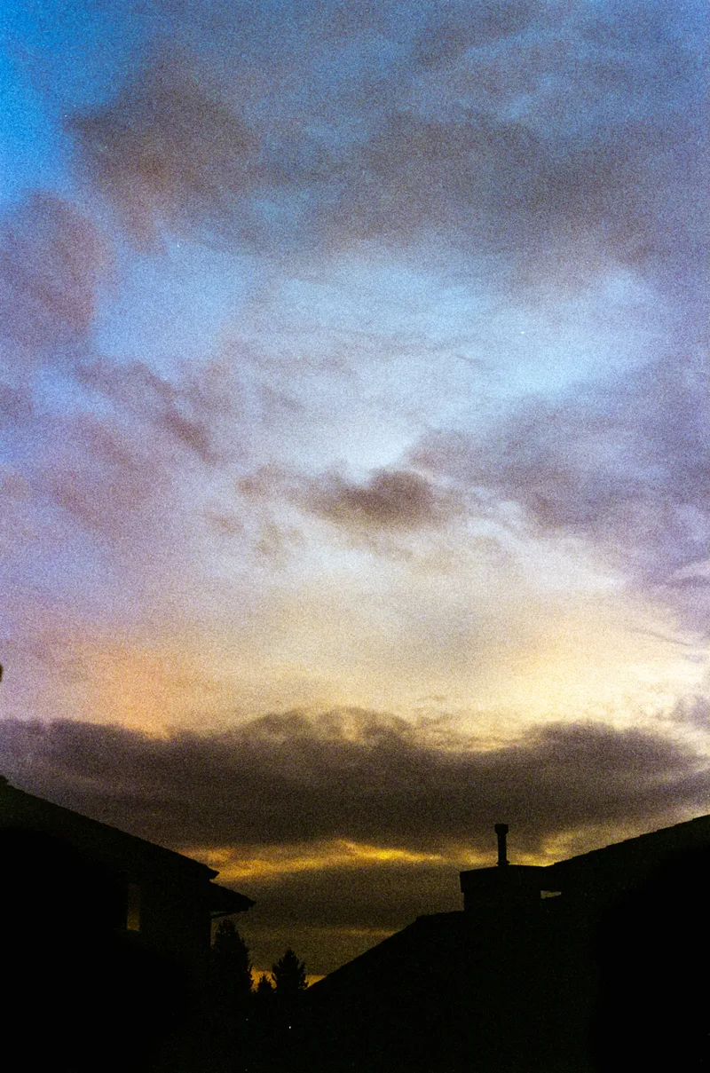 Sunset Clouds shot on Kodak UltraMax 400 with a Nikon FM, developed at Kerrisdale Cameras, by XyDark