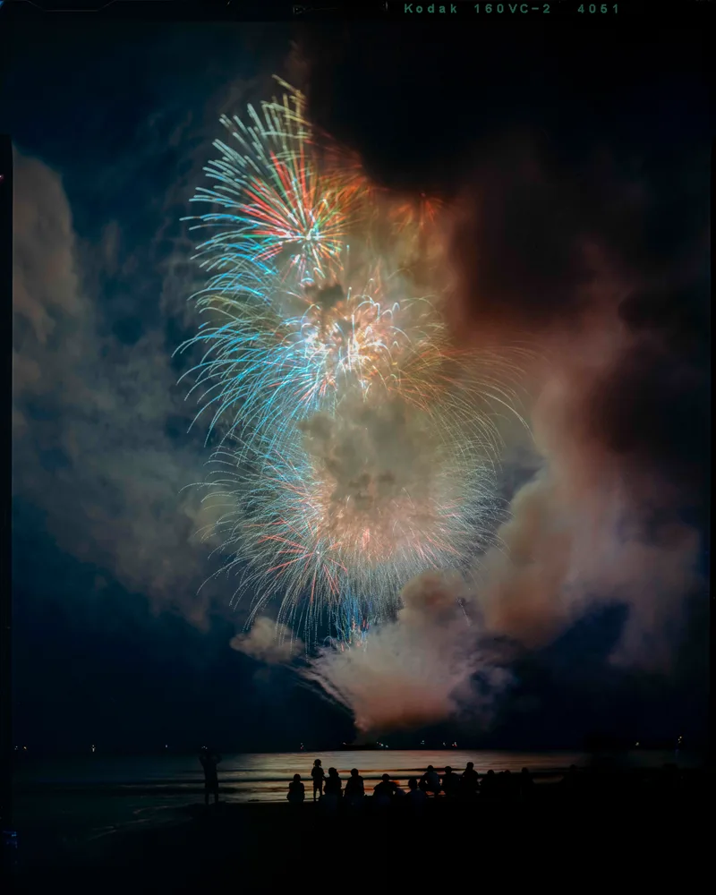 🎆 on a sheet of expired film shot on Kodak Portra 160VC with a Intrepid 4x5, developed at Home / Self-Developed, by Nicholas Smith