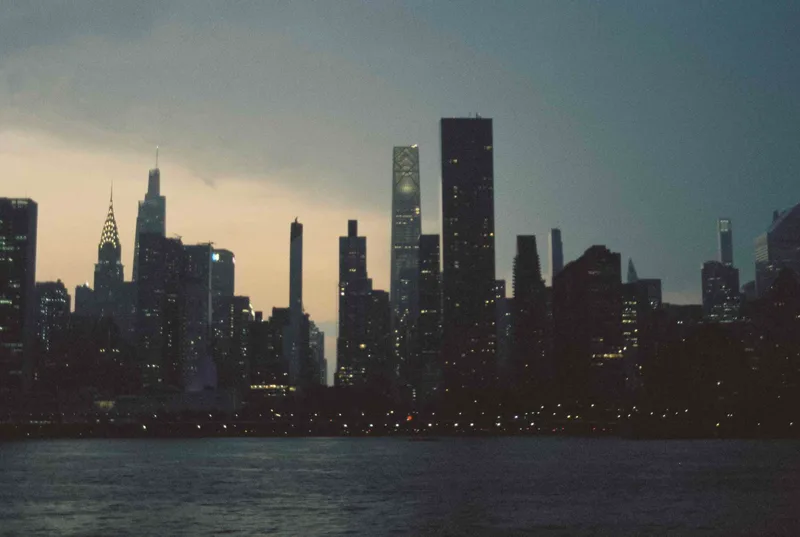Midtown view shot on Cinestill 800T with a Minolta XG-9, developed at Miyagi Studio, by Alber