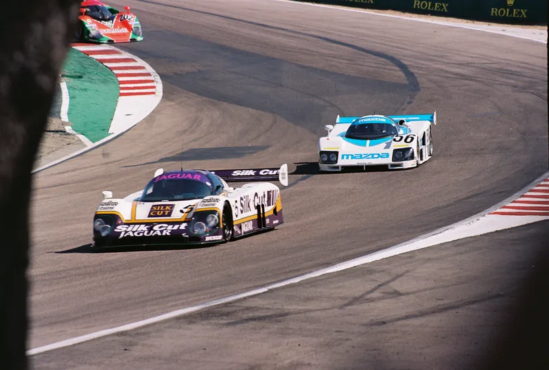 Jaguar XJR vs Mazda 787 shot on Kodak Portra 160 with a Canon Elan 7E, developed at Foto Express, by Tay