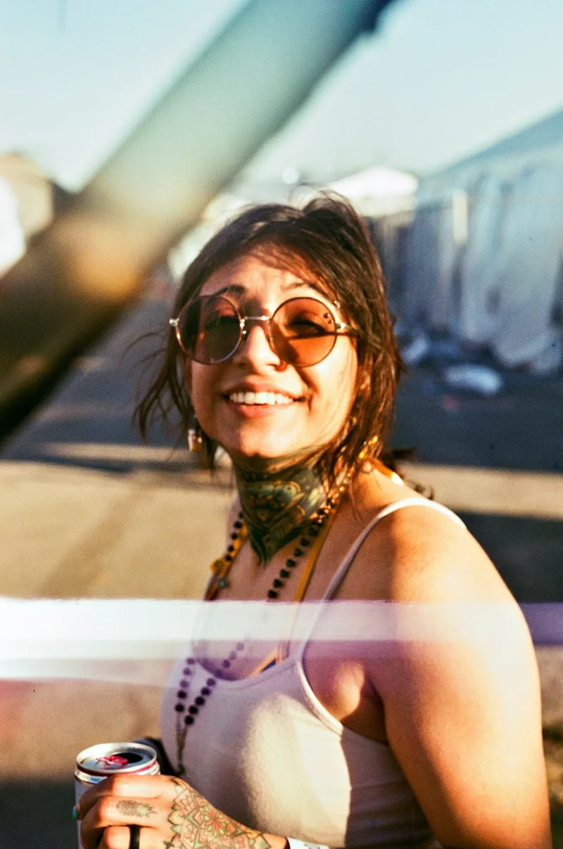 light leak wife shot on Kodak Gold 200 with a Konica Autoreflex TC, developed at San Marcos Film Lab, by HB/FRANKENPAN