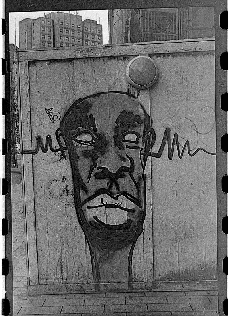 Free Street Art shot on Ilford XP2 Super 400 with a Canon AE-1, developed at Max Spielmann, by Tony Shelley