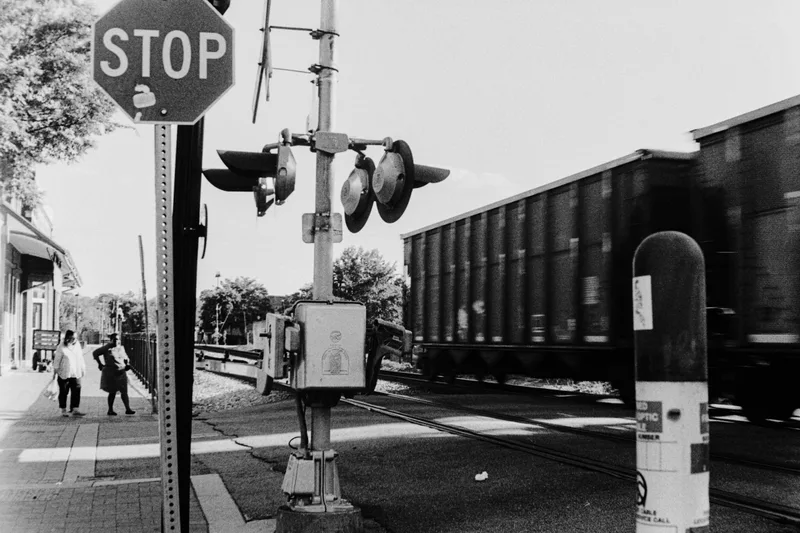 Waiting for the Train shot on Kodak Tri-X with a Yashica Lynx 5000, developed at Home / Self-Developed, by Ryan Jensen