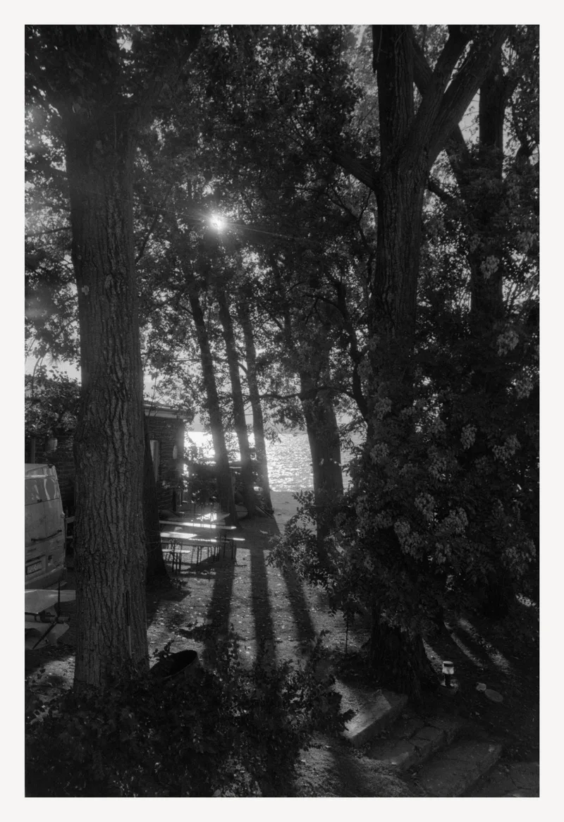 Lakeside Silhouette shot on Agfa APX 400 with a Olympus AF-1, developed at Home / Self-Developed, by AkosArnold