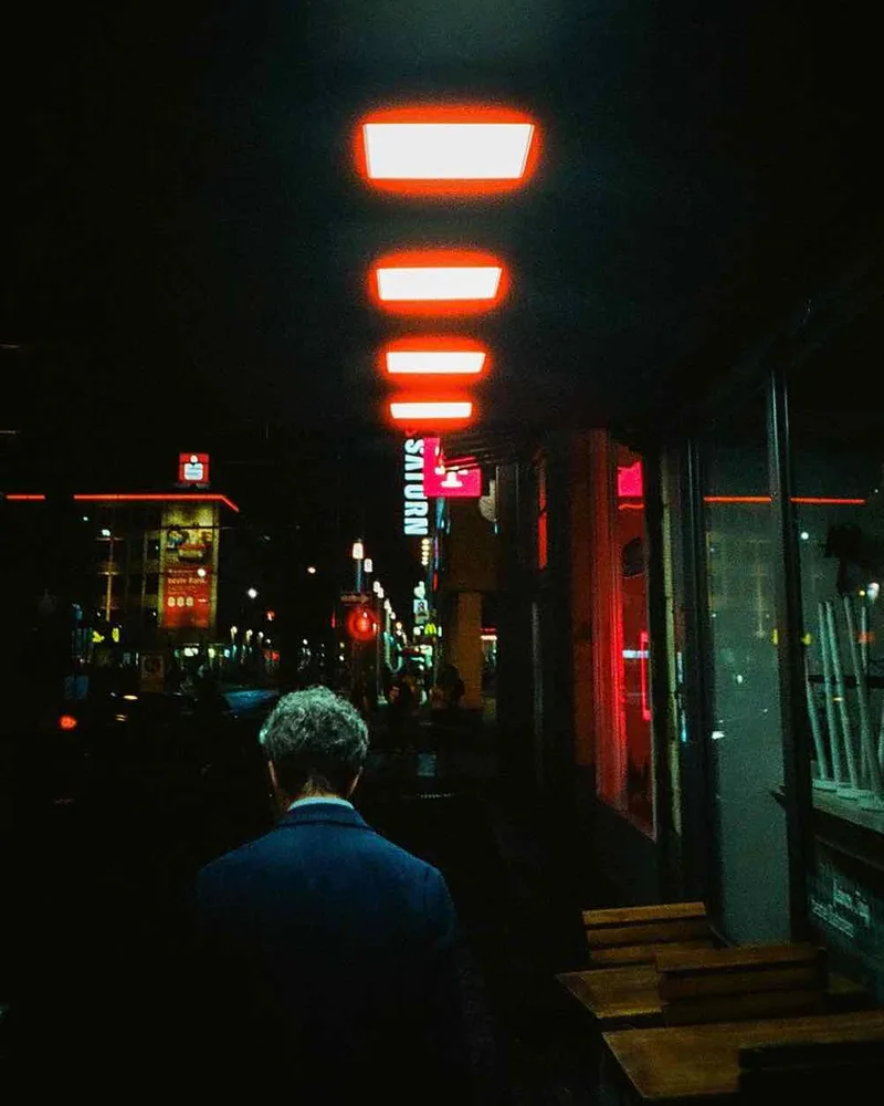 Fatigue shot on Cinestill 800T with a Ricoh FF-90, by Drew Eisen