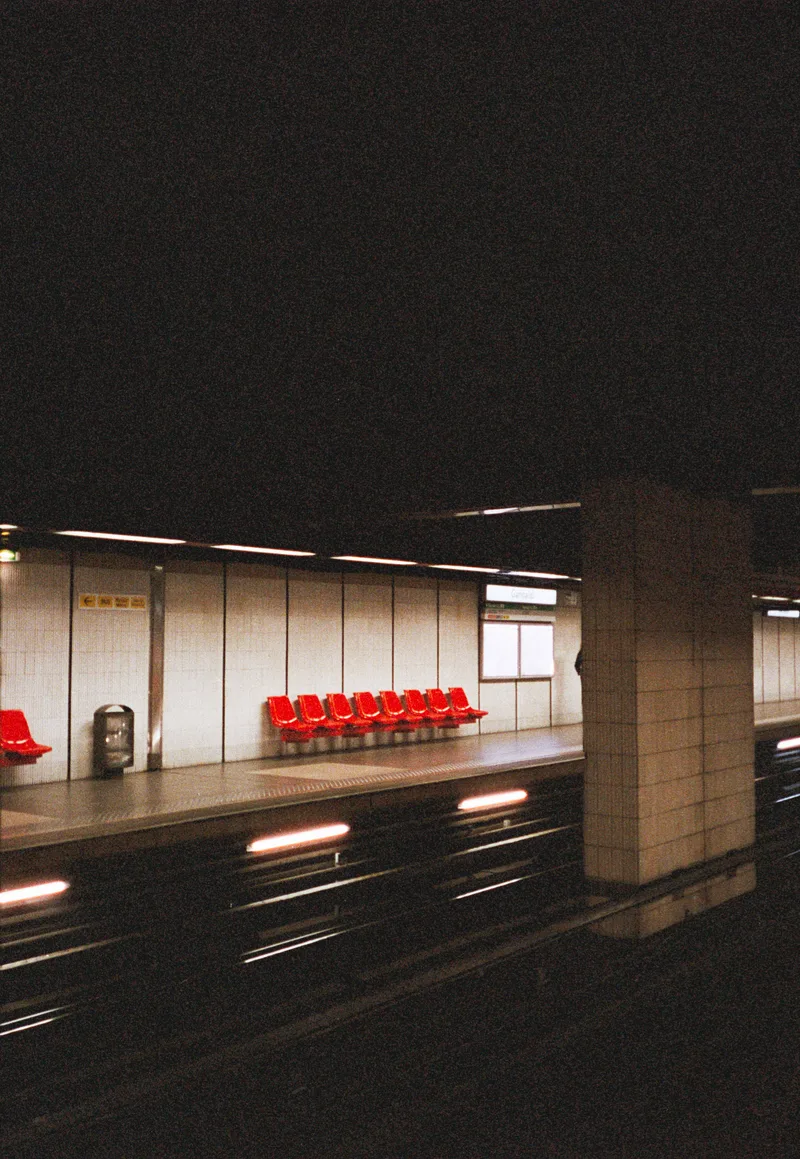 5am metro shot on Kodak Portra 400 with a Pentax 17, by 400grains