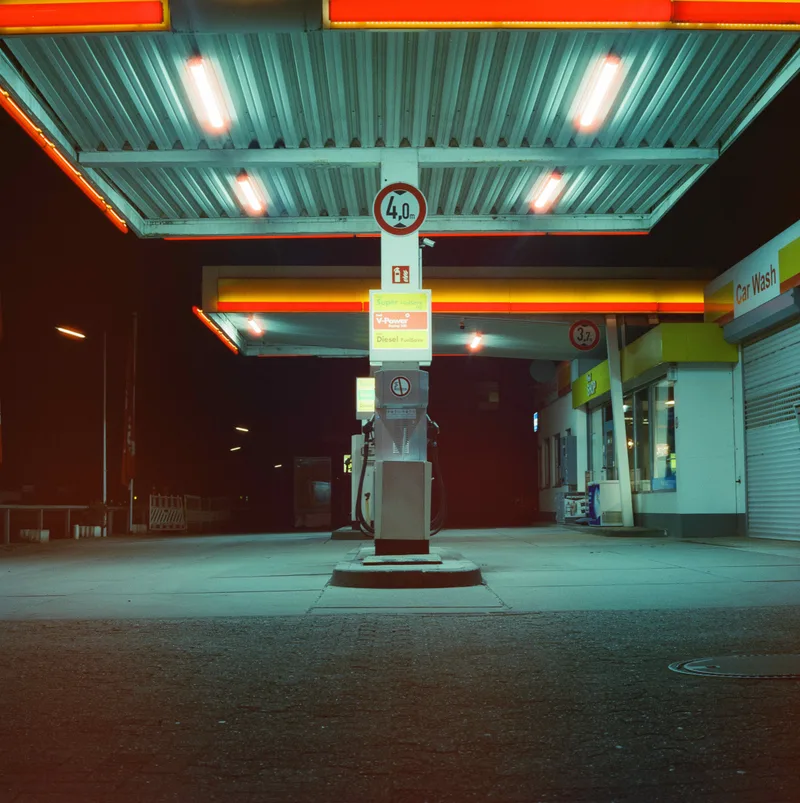 Late night stop shot on Cinestill 800T with a Kiev 60, developed at Safelight, by Tim