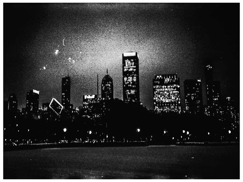 Chicago skyline shot on Kodak Tri-X 400 with a Canon P, developed at Royal We Film Lab, by Wen shynn