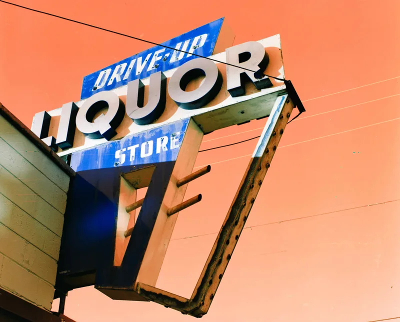 Drive Up Liquor shot on Lomography LomoChrome Turquoise 100 with a Zenza Bronica GS-1, developed at Fast Foto Film Lab, by Nate