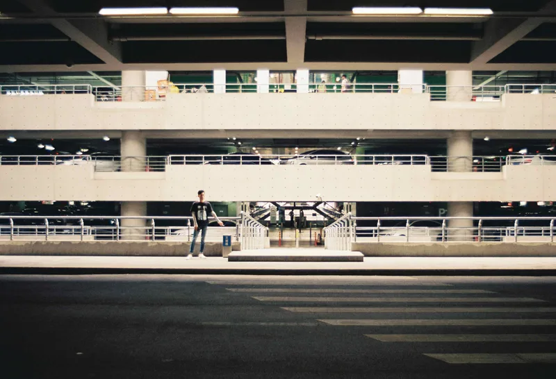 Hongqiao car park shot on Rene Works 5213 with a Leicaflex, by Elliot