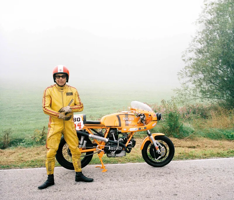 Ducati rider shot on Kodak Portra 400 with a Leica MP, developed at Fotoexpress, by Marc