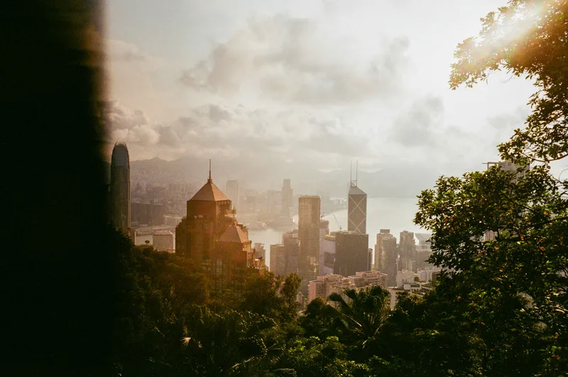 Top of the world HK sunrise shot on Kodak Portra 800 with a Mamiya 645, developed at Film Park, by MarkTheMutant