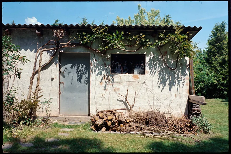 Grandma's shed shot on Kodak Vision3 250D with a Leica M4-P, developed at Lab4Art, by Vitéz Ádám