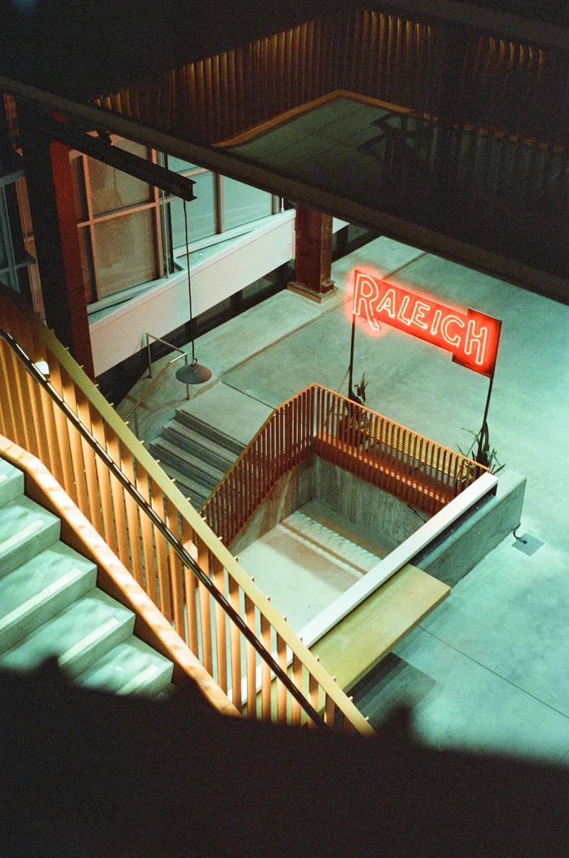 Raleigh Crossroads shot on Cinestill 800T with a Minolta X-700, developed at Robert's Camera, by Drew