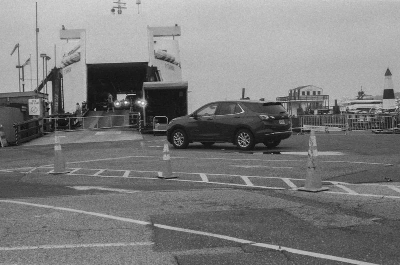 Port Jefferson Ferry shot on Ilford HP5 Plus 400 with a Nikon F3T, developed at The DarkRoom, by EP