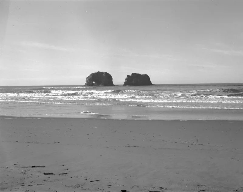 Twin Rocks shot on Catlabs 80 with a Chamonix 45H1, developed at Home / Self-Developed, by Ken in Portland