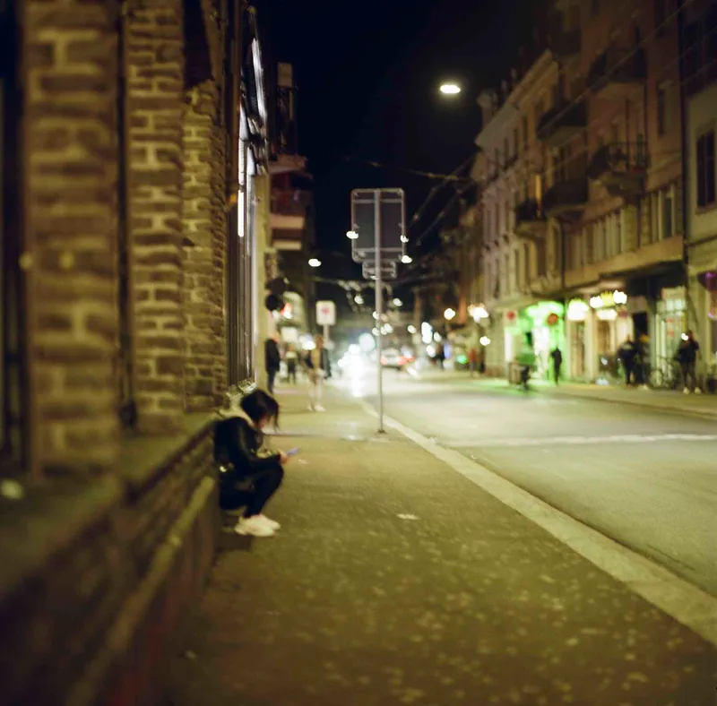 Langstrasse at Night shot on Kodak Gold 200 with a Hasselblad 2000 FCW, developed at DevbyJannis, by Robster lobster