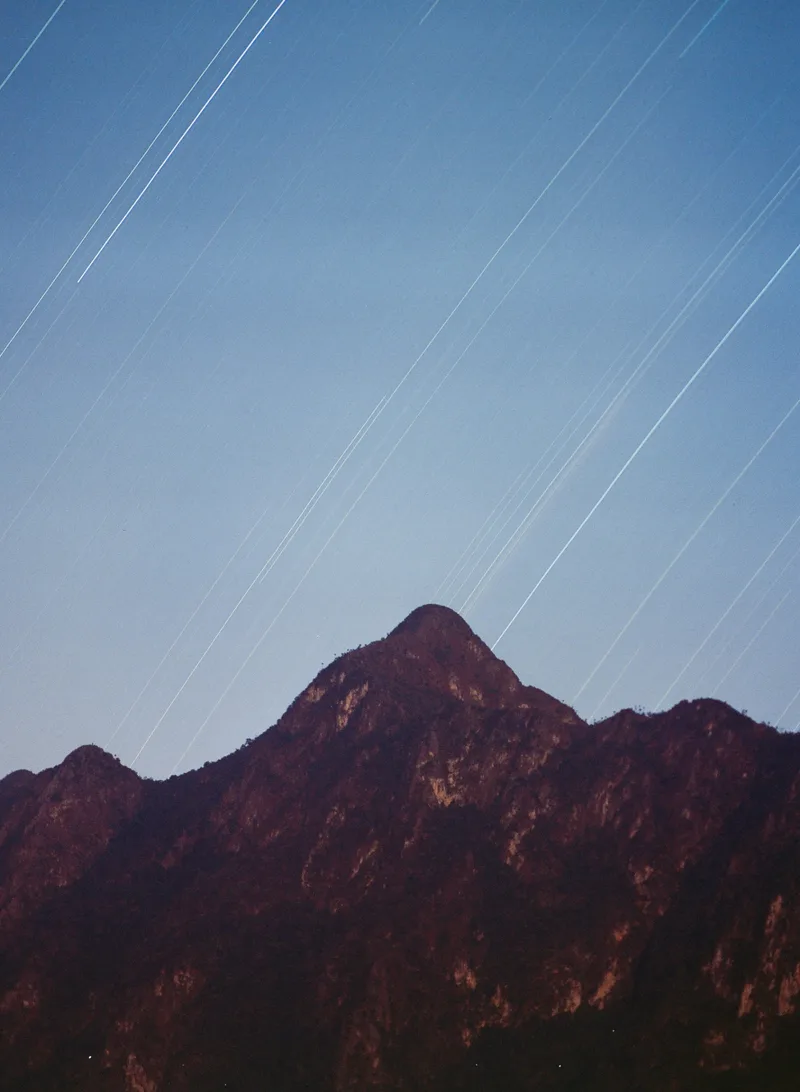 Mountain and stars shot on Lomography CN 800 with a Pentax 645N, developed at Home / Self-Developed, by NOT