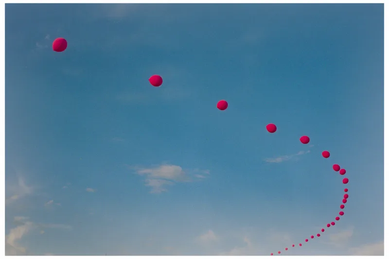Balloon shot on Kodak Vision 3 250D with a Contax G1, developed at Midwest Film Co, by Leland