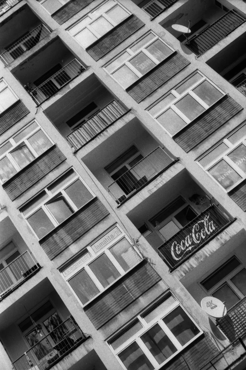 Patterns of Modernism shot on Rollei Blackbird 64 with a Canon AE-1, developed at Home / Self-Developed, by Yevgeniy