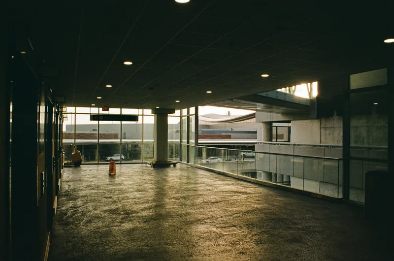 Elevator landing at BNA shot on Fujifilm Superia 200 with a Canon EOS Rebel Ti, developed at State Film Lab, by Mathai Karanja